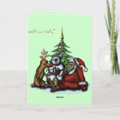 Grappige kerst drink feest cartoon art card feestdagen kaart (Achterkant)