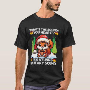 Grappige Kerst Eekhoorn Squeaky Sound Acorn Santa T-shirt