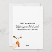 Grappige kerst eend draagt herten gewei feestdagenkaart (Achterkant)