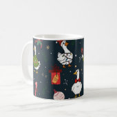 Grappige Kerst Eenden Naadloos Patroon Koffiemok (Voorkant links)