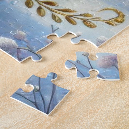 Grappige kerst eenhoorn met krans legpuzzel (Zijkant)