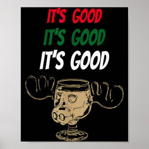 Grappige Kerst Eggnog Het is een goede Eland Beker Poster