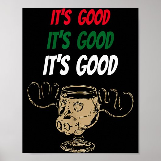Grappige Kerst Eggnog Het is een goede Eland Beker Poster (Voorkant)
