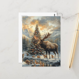 Grappige kerst eland briefkaart