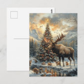 Grappige kerst eland briefkaart (Voorkant / Achterkant)