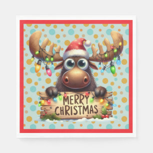 Grappige Kerst-Eland Servet
