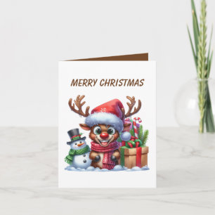 Grappige Kerst eland voeg bericht toe Feestdagen Kaart