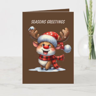 Grappige Kerst eland voeg bericht toe Feestdagen Kaart