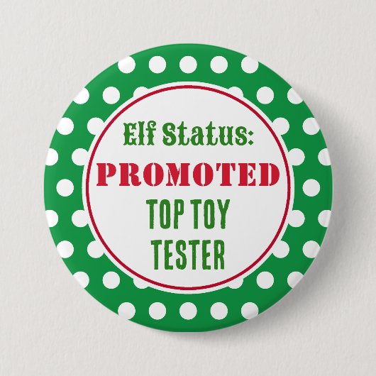 Grappige Kerst Elf Award Knop Ronde Button 7,6 Cm (Voorkant)