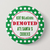 Grappige kerst elf Button (Voorkant)