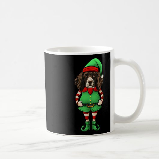 Grappige Kerst Elf English Springer Spaniel Hond Koffiemok (Rechts)