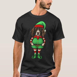Grappige Kerst Elf English Springer Spaniel Hond T-shirt