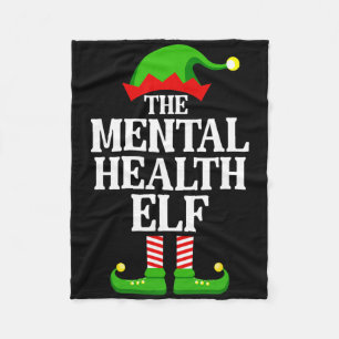 Grappige Kerst Elf Familie Matching Groep Mental H Fleece Deken