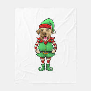 Grappige Kerst Elf Geel Lab Hond Geel Labrador Fleece Deken