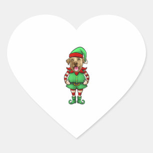 Grappige Kerst Elf Geel Lab Hond Geel Labrador Hart Sticker