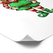 Grappige Kerst Elf Geel Lab Hond Geel Labrador Poster (Hoek)