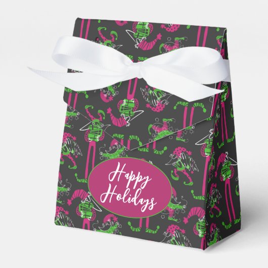 Grappige Kerst Elf Gnome Favor Boxen Bedankdoosjes (Voorkant Zijde)