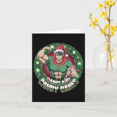 Grappige Kerst Elf Gym Workout Resultaten En Candy Kaart (Gele Bloem)