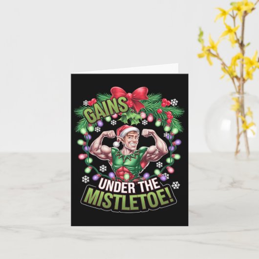 Grappige kerst elf gym workout winsten onder de Mi Kaart (Gele Bloem)