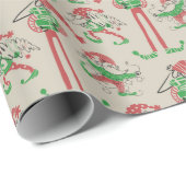 Grappige Kerst Elf Kabouter Cadeaupapier (Rol Hoek)