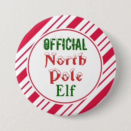 Grappige Kerst Elf Knoop Speld Ronde Button 7,6 Cm (Voorkant)