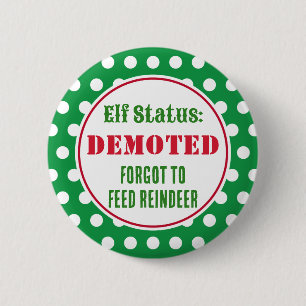 Grappige Kerst Elf Knop Ronde Button 5,7 Cm