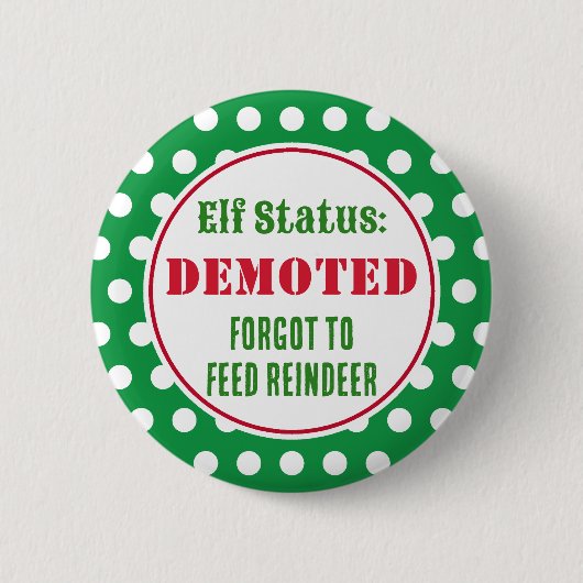Grappige Kerst Elf Knop Ronde Button 5,7 Cm (Voorkant)