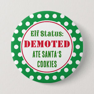 Grappige Kerst Elf Knop Ronde Button 7,6 Cm