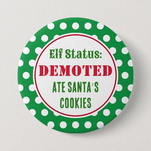 Grappige Kerst Elf Knop Ronde Button 7,6 Cm (Voorkant)