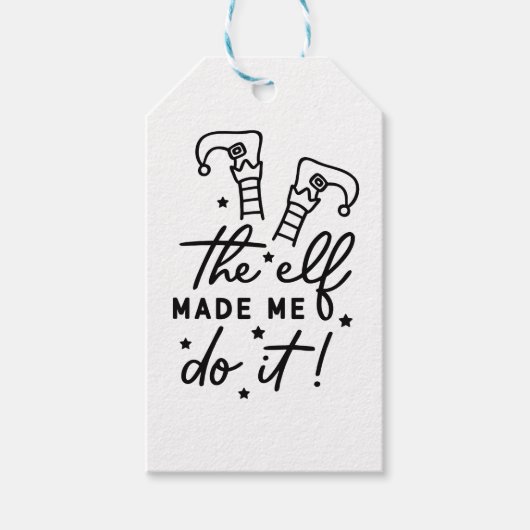 Grappige Kerst Elf liet me het doen Grappig Retro Cadeaulabel (Voorkant)
