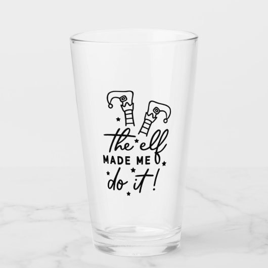 Grappige Kerst Elf liet me het doen Grappig Retro Glas (Voorkant)