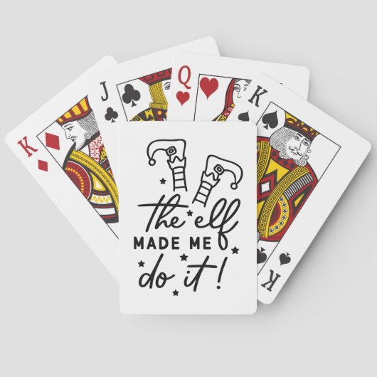 Grappige Kerst Elf liet me het doen Grappig Retro Pokerkaarten (Achterkant)