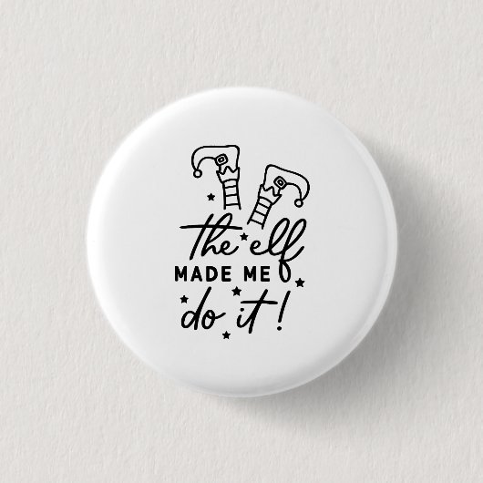 Grappige Kerst Elf liet me het doen Grappig Retro Ronde Button 3,2 Cm (Voorkant)