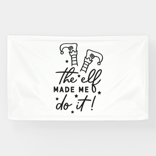 Grappige Kerst Elf liet me het doen Grappig Retro  Spandoek (Horizontaal)
