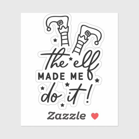 Grappige Kerst Elf liet me het doen Grappig Retro Sticker (Vel)