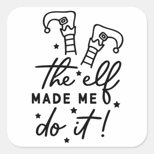 Grappige Kerst Elf liet me het doen Grappig Retro Vierkante Sticker (Voorkant)