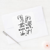 Grappige Kerst Elf liet me het doen Grappig Retro Vierkante Sticker (Envelop)