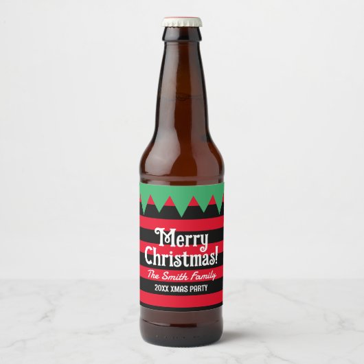 Grappige Kerst elf ontwerp bier flesetiketten Bier Etiket (Voorkant)