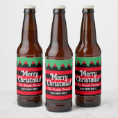 Grappige Kerst elf ontwerp bier flesetiketten Etiket (Flessen)