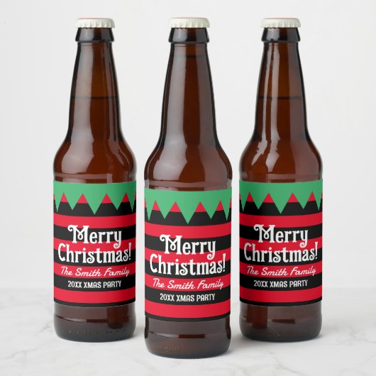 Grappige Kerst elf ontwerp bier flesetiketten Etiket (Flessen)