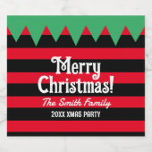 Grappige Kerst elf ontwerp bier flesetiketten Etiket (Enkel label)