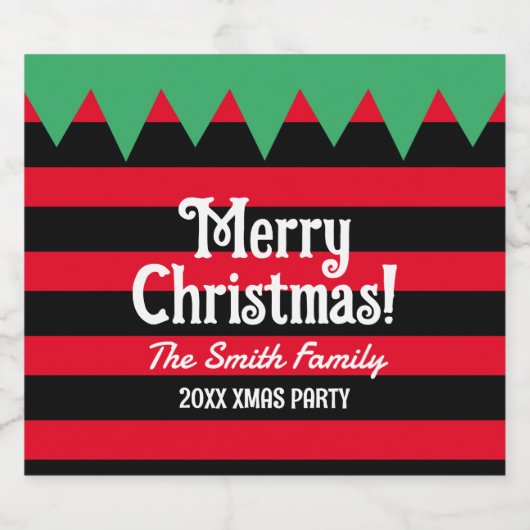 Grappige Kerst elf ontwerp bier flesetiketten Etiket (Enkel label)