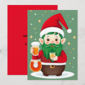 Grappige Kerst Elf Platte Kerstkaart (Voorkant / Achterkant)