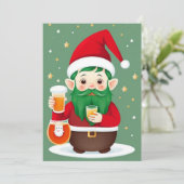 Grappige Kerst Elf Platte Kerstkaart (Staand voorkant)