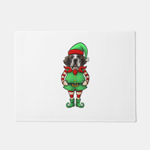 Grappige Kerst Elf St Bernard Dog Saint Bernard Deurmat