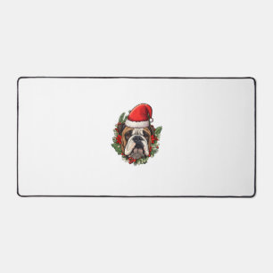 Grappige kerst Engelse Bulldog Bureaumat