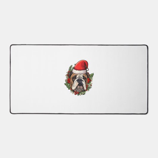 Grappige kerst Engelse Bulldog Bureaumat (Voorkant)