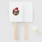 Grappige kerst Engelse Bulldog Handwaaier (Voorkant en achterkant)