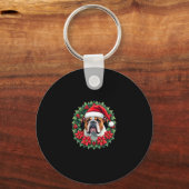 Grappige kerst Engelse Bulldog Tanktop Sleutelhanger (Voorkant)