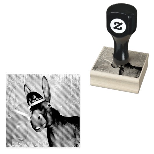Grappige kerst ezel met kerst pet rubberstempel (Gestempeld)